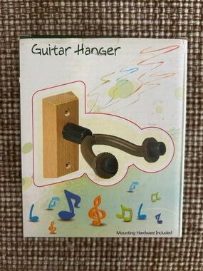 Wood Finish Guitar Hanger Wall Mount - Brown
